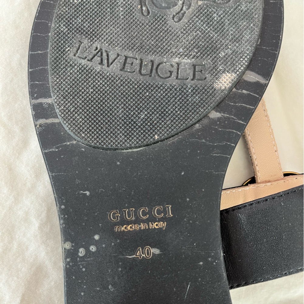 Gucci GG Marmont leather thong sandals size 40 US size 10 - Picture 11 of 12